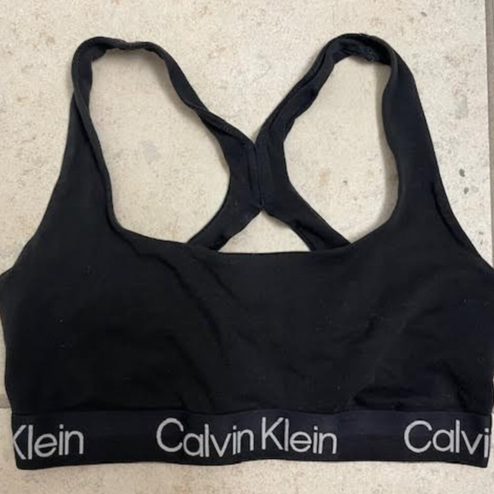 Calvin Klein Loungewear Crop Bra Top and Sweatpants Joggers S M Black - Picture 2 of 8